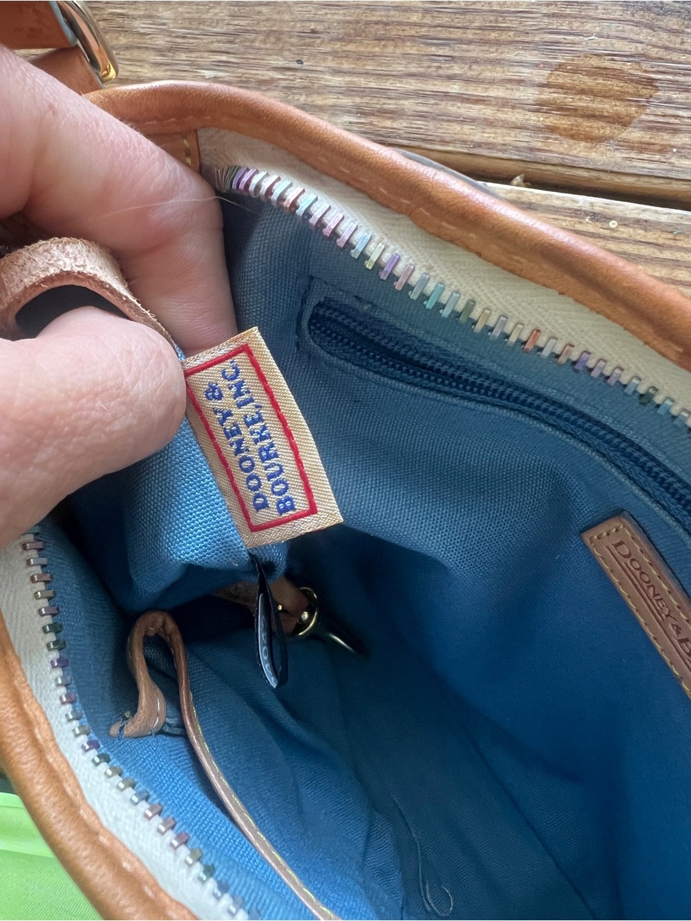 Dooney & Bourke Cream Multicolor DB Logo Drawstring Shoulder Bag - Picture 5 of 11